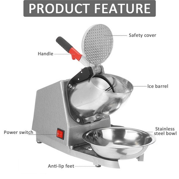 Electric Ice Crusher Shaver Machine, 380W Shaved Ice Cone Cigar E7U 5 Electric Ice Crusher Shaver Machine, 380W Shaved Ice Cone Cigar E7U - Image 3