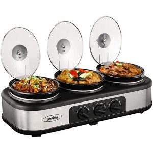 Electric Slow Cooker 3x1.5 Quart Triple Slow Cooker Buffet Server E7W 7