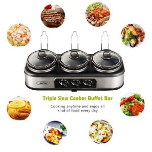 Electric Slow Cooker 3x1.5 Quart Triple Slow Cooker Buffet Server E7W 8