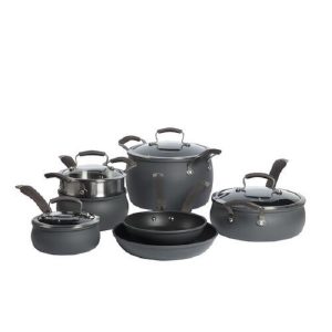 Epicurious 11Pc Cookware Set Non stick Aluminum Blue E16U 2