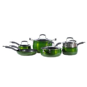 Epicurious 11Pc Cookware Set Non stick Aluminum Blue E16U 4