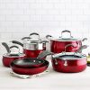 Epicurious 11Pc Cookware Set Non stick Aluminum Red E17T 1