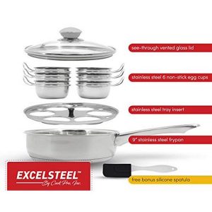 ExcelSteel Non Stick Easy Use Rust Resistant Home Kitchen Breakfast E7W 2
