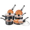 FGY 10 Piece Nonstick Copper Cookware Set Pots and Pans F15S 1