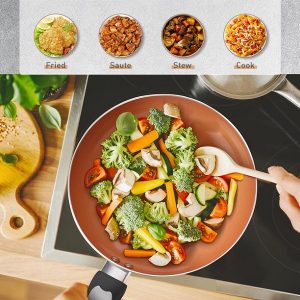 FGY 10 Piece Nonstick Copper Cookware Set Pots and Pans F15S 6