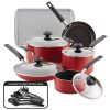 Farberware 15 Piece Easy Clean Aluminum Nonstick Pots and Pans F15E 1