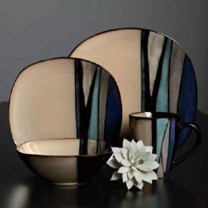 Gibson Althea 16 Piece Dinnerware Set Teal 2
