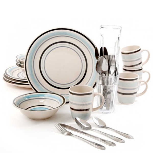 Gibson Deluxe Essentials 32Piece Dinnerware Combo Set-Blue 3 Gibson Deluxe Essentials 32Piece Dinnerware Combo Set-Blue