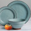 Gibson Elite 18 Piece Reactive Glaze Terracotta Dinnerware Set Teal 1