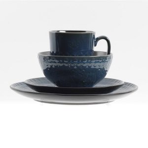 Gibson Elite Milanto 16 Piece Stoneware Dinnerware Set in Blue 2