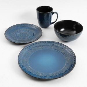 Gibson Elite Milanto 16 Piece Stoneware Dinnerware Set in Blue 3