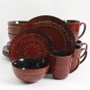 Gibson Elite Milanto Durable Stoneware Glazed 16 Piece Dinnerware Set Red 1