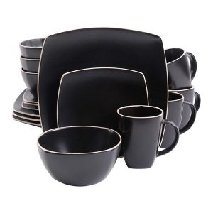 Gibson Elite Soho Lounge 16 Piece Dinnerware Set for 4 Matte Black 2
