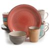 Gibson Home Color Vibes Pastel 12 Piece Stoneware Dinerware Set in Assorted Colors 1