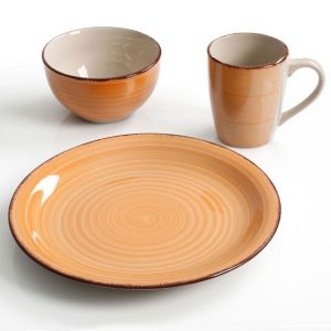 Gibson Home Color Vibes Pastel 12 Piece Stoneware Dinerware Set in Assorted Colors 2