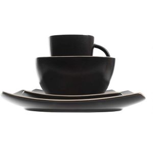 Gibson Home Soho Lounge Square 16 Pc. Dinnerware Set Matte Black 3