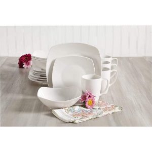 Gibson Zen Buffet ware 16 Piece Dinnerware Set in White 3 1