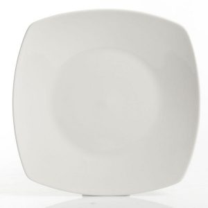 Gibson Zen Buffetware Ceramic 30 Piece Soft Square Dinnerware Set in White 3