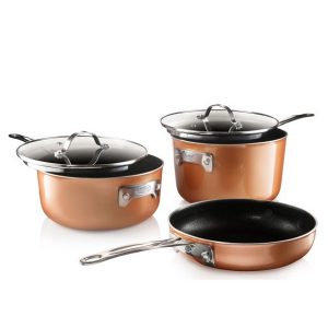 Gotham Steel Copper Cast Stackmaster Pots and Pans Set 10 Piece G16E 2