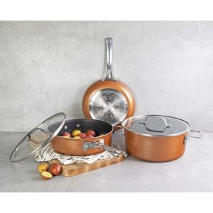 Gotham Steel Copper Cast Stackmaster Pots and Pans Set 10 Piece G16E 3