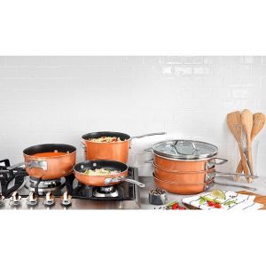 Gotham Steel Copper Cast Stackmaster Pots and Pans Set 10 Piece G16E 6