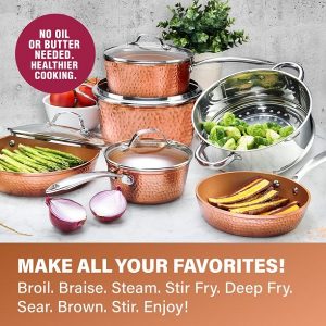 Gotham Steel Hammered Collection Pots and Pans Set 15 Piece G15R 4