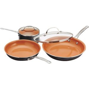 Gotham Steel Original Copper 5 Piece Ceramic Non Stick Cookware Set G15X
