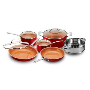 Gotham Steel Pots and Pans Set, 10 Pieces Complete Cookware Set G17Q