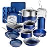 Granite Stone Blue 20 Piece Pots and Pans Set Nonstick Cookware G15U 1