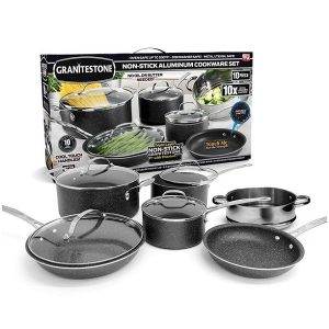 Granite Stone Pots and Pans Set 10 Piece Nonstick Cookware G15W 3