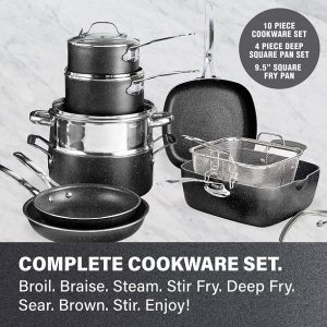 Granitestone Pots and Pans Set 20 Piece Complete Cookware Bakeware Set G15T 2