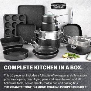 Granitestone Pots and Pans Set 20 Piece Complete Cookware Bakeware Set G15T 3
