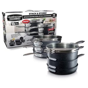 Granitestone Stackmaster Nonstick Pots and Pans Set 10 Piece G17B 4
