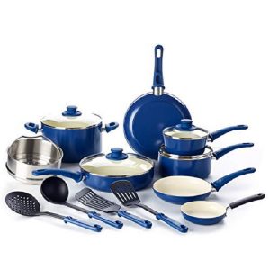 GreenLife CC002378-001 Soft Grip 16 Piece Ceramic Non-Stick Cookware G16T