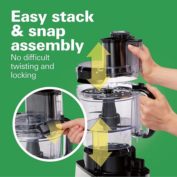 Hamilton Beach 12-Cup Stack & Snap Food Processor & Vegetable H5S 4 Hamilton Beach 12-Cup Stack & Snap Food Processor & Vegetable H5S - Image 2