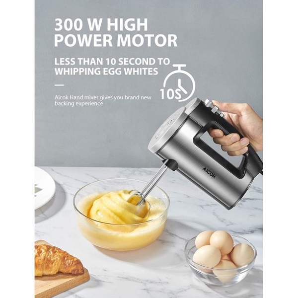 Hand Mixer Electric 6 Speed 300w Turbo Kitchen Handheld Mixer Self H10E 4 Hand Mixer Electric 6 Speed 300w Turbo Kitchen Handheld Mixer Self H10E - Image 2