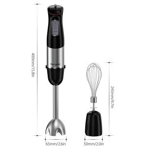 Homgeek 2-in-1 Hand Blender with Whisk, 12-Speed Multi-Purpose H12P