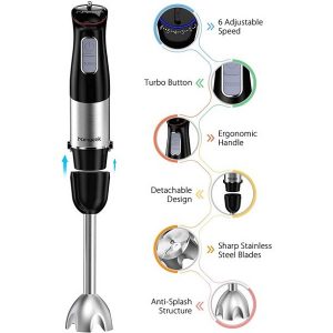 Homgeek 2 in 1 Hand Blender with Whisk 12 Speed Multi Purpose H12P 2