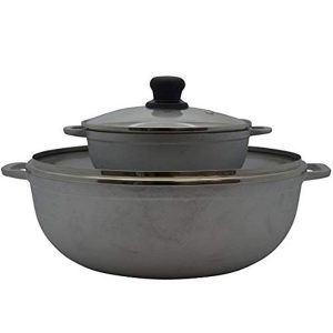 IMUSA USA GAU 89225 2 Piece Cast Aluminum Caldero Set with Glass Lid I16W 2