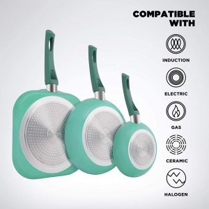 Ivation Ceramic Cookware 16 Piece Nonstick Cookware Set with Induction I15M 3