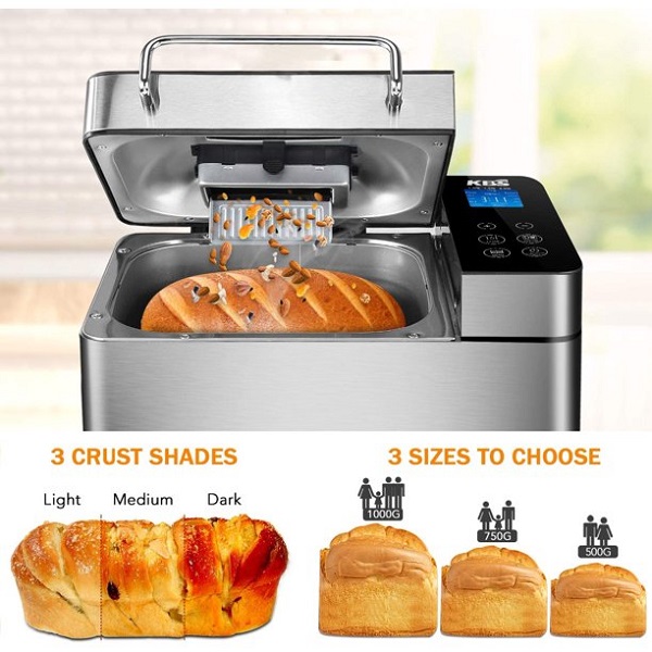 KBS Pro Stainless Steel Bread Machine, 2LB 17-in-1 Programmable K7K 4 KBS Pro Stainless Steel Bread Machine, 2LB 17-in-1 Programmable K7K - Image 2