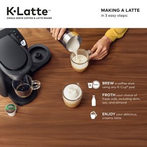 Keurig K Latte Single Serve K Cup Coffee and Latte Maker Black K26Z 3