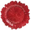 Koyal Wholesale Bulk Flora Glass Charger Plates Set of 4 Red Starburst Charger Plates Reef Charger Plates 1