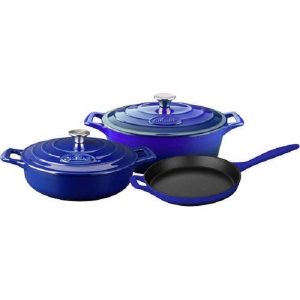 La Cuisine Pro 5-Piece Enameled Cast Iron Cookware Set, Oval Casserole L17W