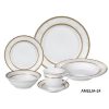 Lorren Home Trends Amelia 24 Piece Porcelain Dinnerware Set Service for 4