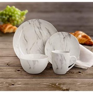 MARBLE WHGRAY 16PC DINNERWARE SET 2