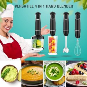 MDHAND 4 in 1 Immersion Blender with Milk Frother Hand Mixer M12U 4 1
