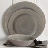 Mauna 12 pc Dinnerware Set Grey Crackle Look Decal Melamine 1