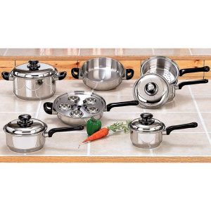 Maxam 17 Piece Stainless Steel Cookware Set M15R 2