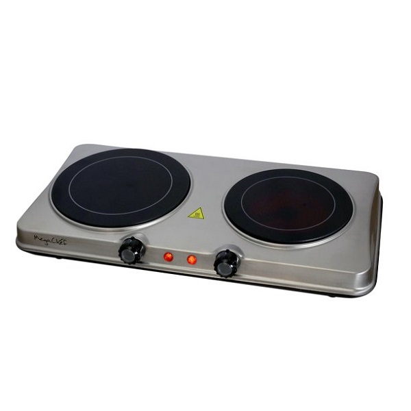 MegaChef Portable Electric Dual Infrared Cooktop in Steel M7Y 4 MegaChef Portable Electric Dual Infrared Cooktop in Steel M7Y - Image 2